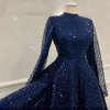Elegant A-Line High Neck Long Sleeves Evening Party Dress - Image 15