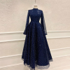 Elegant A-Line High Neck Long Sleeves Evening Party Dress - Image 16