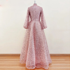 Elegant A-Line High Neck Long Sleeves Evening Party Dress - Image 6