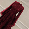 Elegant A-Line High Neck Long Sleeves Evening Party Dress - Image 14