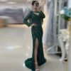 Elegant Diamond Beads V-Neck Evening Party Dress - Image 3