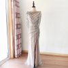 Elegant Diamond Beads V-Neck Evening Party Dress - Image 4