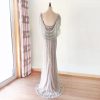 Elegant Diamond Beads V-Neck Evening Party Dress - Image 5
