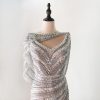 Elegant Diamond Beads V-Neck Evening Party Dress - Image 6