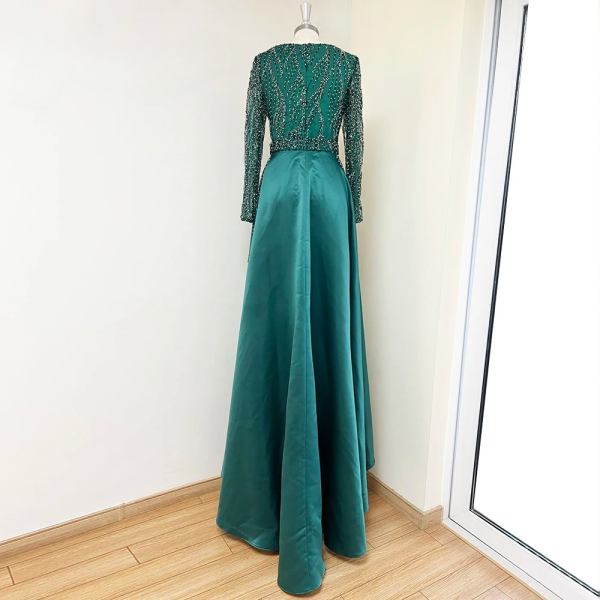 Elegant Long Sleeves Mermaid With Detachable Train Evening Party Dress - Image 5