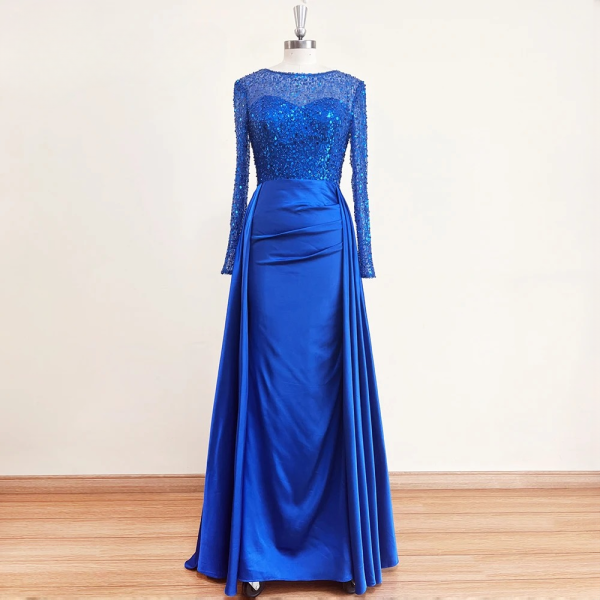 Elegant Sequin Mermaid Satin Floor-Length Evening Party Dress - Image 11