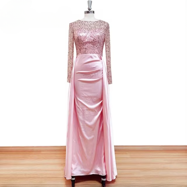 Elegant Sequin Mermaid Satin Floor-Length Evening Party Dress - Image 14