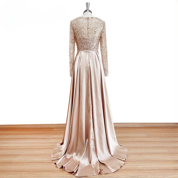 Elegant Sequin Mermaid Satin Floor-Length Evening Party Dress - Image 5