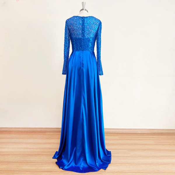 Elegant Sequin Mermaid Satin Floor-Length Evening Party Dress - Image 12