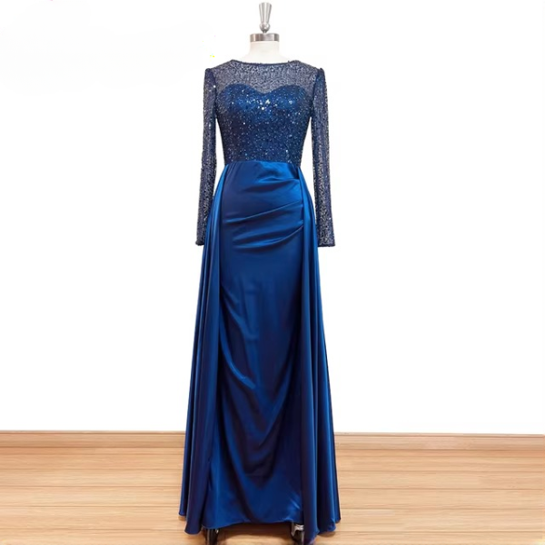 Elegant Sequin Mermaid Satin Floor-Length Evening Party Dress - Image 15