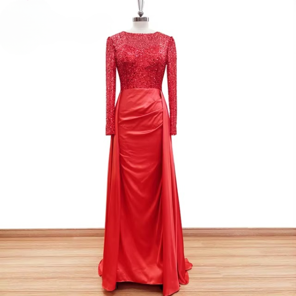 Elegant Sequin Mermaid Satin Floor-Length Evening Party Dress - Image 16