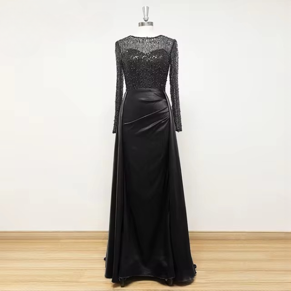 Elegant Sequin Mermaid Satin Floor-Length Evening Party Dress - Image 17