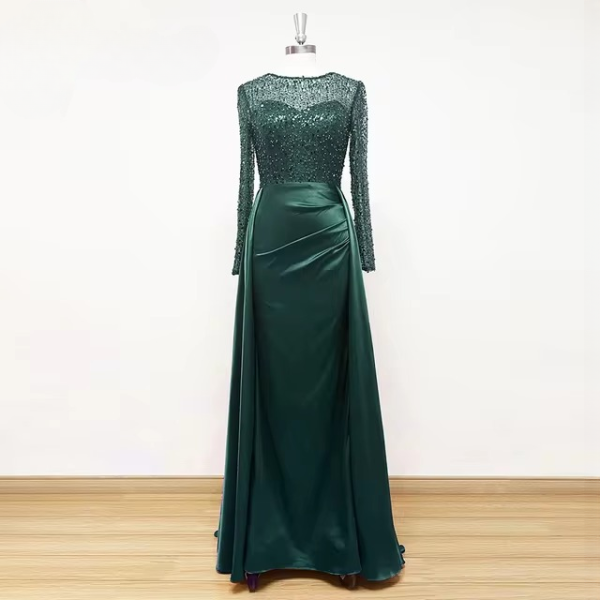 Elegant Sequin Mermaid Satin Floor-Length Evening Party Dress - Image 18