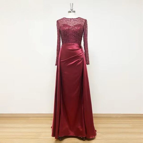 Elegant Sequin Mermaid Satin Floor-Length Evening Party Dress - Image 19