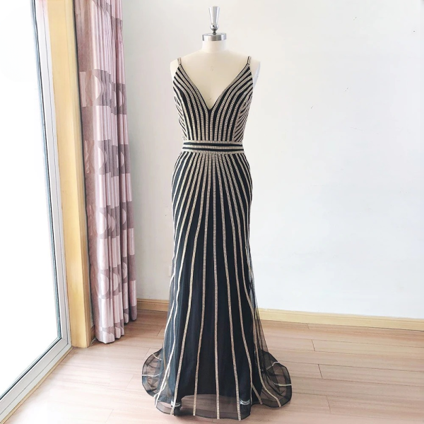 Elegant Spaghetti Strap Mermaid Floor-Length Evening Party Dress - Image 6