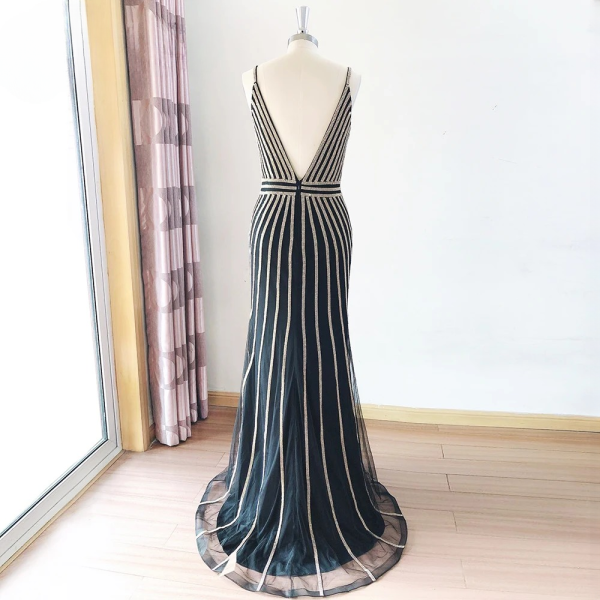 Elegant Spaghetti Strap Mermaid Floor-Length Evening Party Dress - Image 8