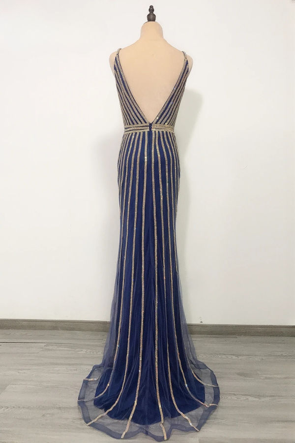 Elegant Spaghetti Strap Mermaid Floor-Length Evening Party Dress - Image 4