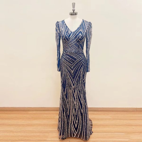 Elegant With Detachable Mermaid Bead Evening Dress - Image 4