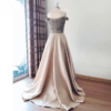 Luxury Diamond Crystal Off Shoulder A-Line Wedding Prom Dress for Women - Image 3