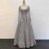 Luxury Full Lace Crystal Wedding Party Maxi Dresses - Image 4