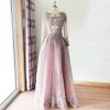 Luxury Full Lace Crystal Wedding Party Maxi Dresses - Image 16