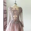 Luxury Full Lace Crystal Wedding Party Maxi Dresses - Image 15