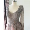 Luxury Full Lace Crystal Wedding Party Maxi Dresses - Image 12