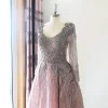 Luxury Full Lace Crystal Wedding Party Maxi Dresses - Image 14