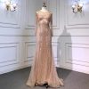Elegant Luxury Full Sleeve O Neck Long Evening Party Dress - Image 2