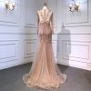 Elegant Luxury Full Sleeve O Neck Long Evening Party Dress - Image 3