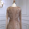 Elegant Luxury Full Sleeve O Neck Long Evening Party Dress - Image 7
