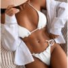 Halter Brazilian Bikini Women Swimwear Push Up Bikini Set Solid Bathing Suit for Women