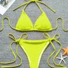 Micro Textured Bandage Halter Neck Brazilian Bathing Suit - Image 3