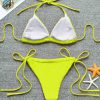 Micro Textured Bandage Halter Neck Brazilian Bathing Suit - Image 4