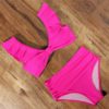 Solid Push Up Bikini Sets Swimwear Female with Padded Ruffle Backless Bathing Suits Bikini - Image 5