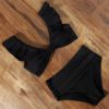 Solid Push Up Bikini Sets Swimwear Female with Padded Ruffle Backless Bathing Suits Bikini - Image 6