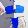 Trendy Metal Chains Halter Patchwork Bikini Set - Image 2