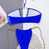 Trendy Metal Chains Halter Patchwork Bikini Set - Image 3