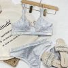 Trendy Shiny Hollow Out Swimwear Ring Bathing Suit - Image 2