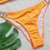 Trendy Solid Bandage Luxury Rhinestone Push Up Bikini Set - Image 15