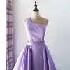 Elegant Mermaid One Shoulder Satin Evening Party Dress - Image 3