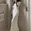 Female Women Dresses Long Vestido Maxi Party Vintage Beach Bodycon Prom Sexy Y2K Robe Knitted Slim - Image 2