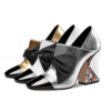 Pointed Toe Chunky Heels Women's Shoes Thick Heel Mixed Colors High -Heeled Pumps - Image 5