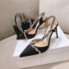 Pointed Toe Stiletto Rhinestone Women Sandals Summer New Luxury Comfortable Slingbacks - Image 5