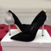 Red Wedding Shoes Bride Diamond Crystal Stiletto High Heels Pumps Women's Shoe Pointed Toe - Image 4