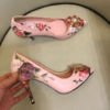 Rose Flower Print High Heels White Wedding Shoes for Women Luxury Rhinestone Stiletto Pumps - Image 3