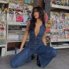 Casual Backless Heart Cutout Slim One-Piece Outfits Bodycon Jumpsuit - Image 4