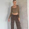 Casual Neck Knitted Stretch Value Skinny Crop T Shirt - Image 10
