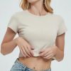 Casual Ribber O-Neck High Stretch Knit Crop Top - Image 9