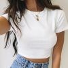 Casual Ribber O-Neck High Stretch Knit Crop Top - Image 7